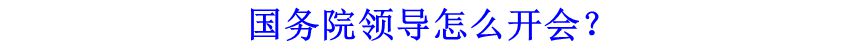 國務院領(lǐng)導怎么開會？
