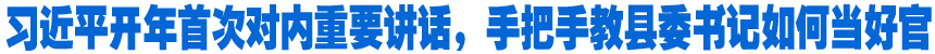 習近平開年首次對內(nèi)重要講話，手把手教縣委書記如何當好官
